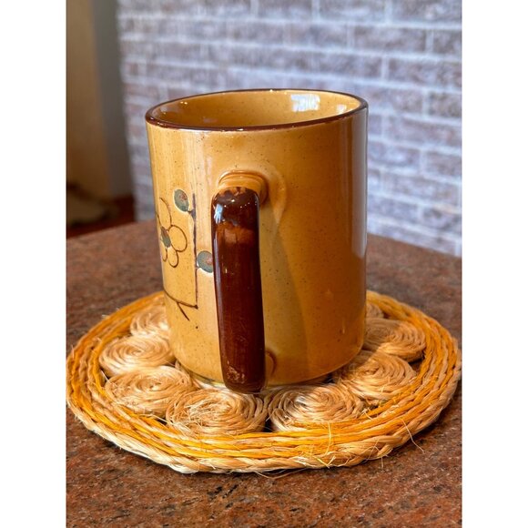 70s Pottery Mug Korean Stoneware Vintage Coffee Cup - Picture 2 of 5